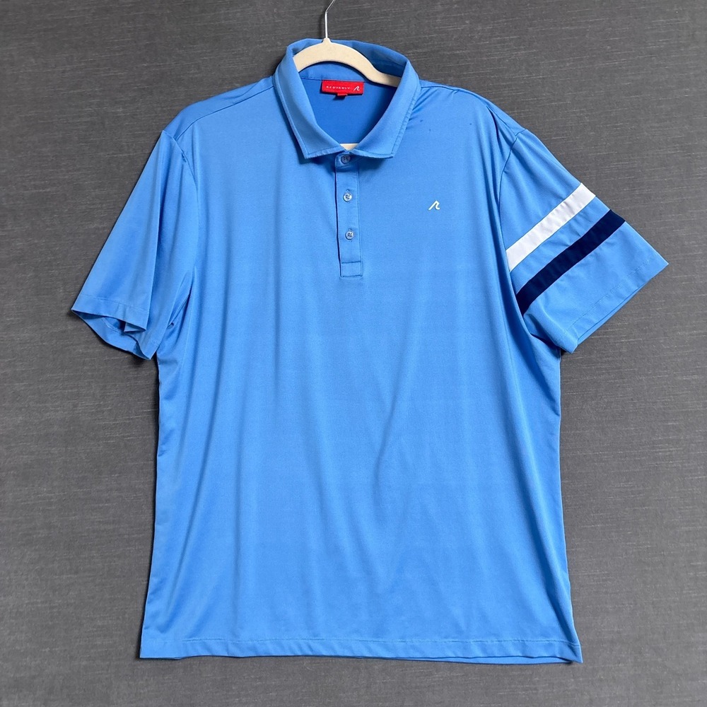 Redvanly Polo Shirt XL Blue Short Sleeve Stretch Athletic Golf Performance